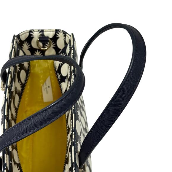 Kate Spade New York Cedar Street Pineapples Hayden Handbag Tote Black White - Picture 11 of 16